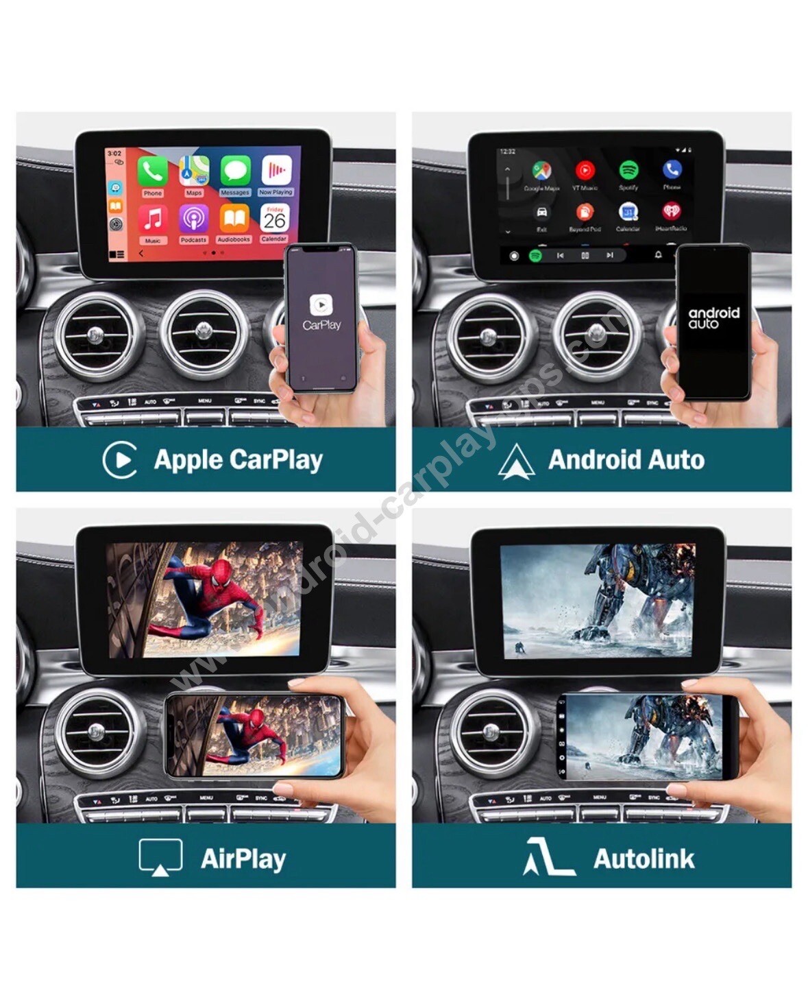 Wifi CarPlay Android Auto décodeur pour Mercedes Benz W205 GLC 2015-2018 NTG5