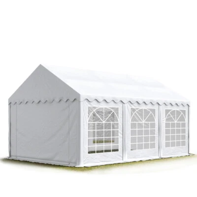 TOOLPORT 4x6 m Partyzelt Pavillon Zelt Gartenzelt Festzelt mit PVC Plane weiß