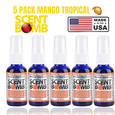 Scent Bomb 100 Oil Based Concentrated Air Freshener Spray, Mango Tropical, 5 PK