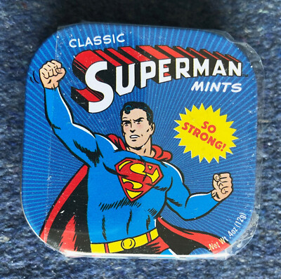 DC Comics Classic Superman Mints Tin Box .4 ounces, NEW SEALED MINTS