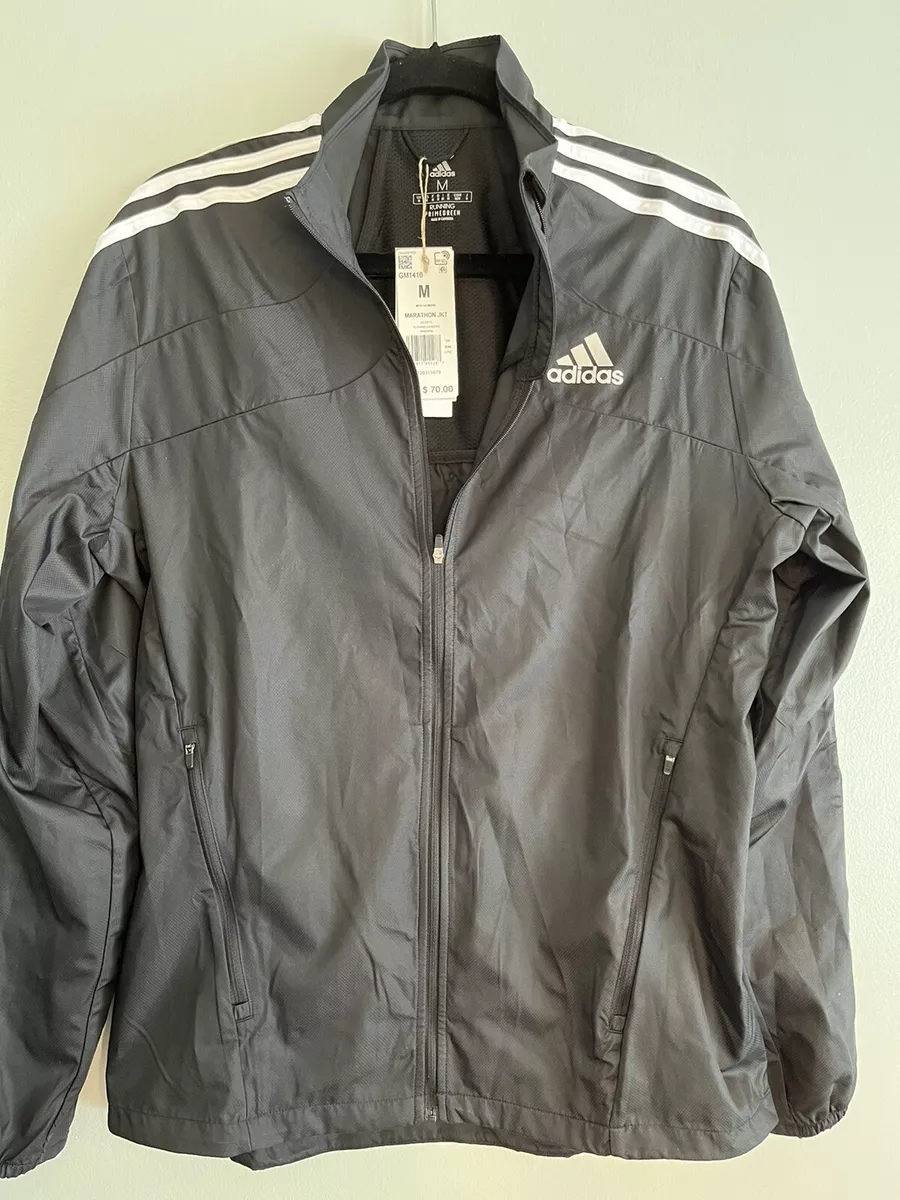 NWT 70 adidas Primegreen Marathon Running Black Jacket Men s Medium
