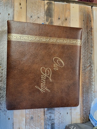 Our Family Gilded Genuine Cowhide Bound Custom Photo Album - Picture 3 of 24