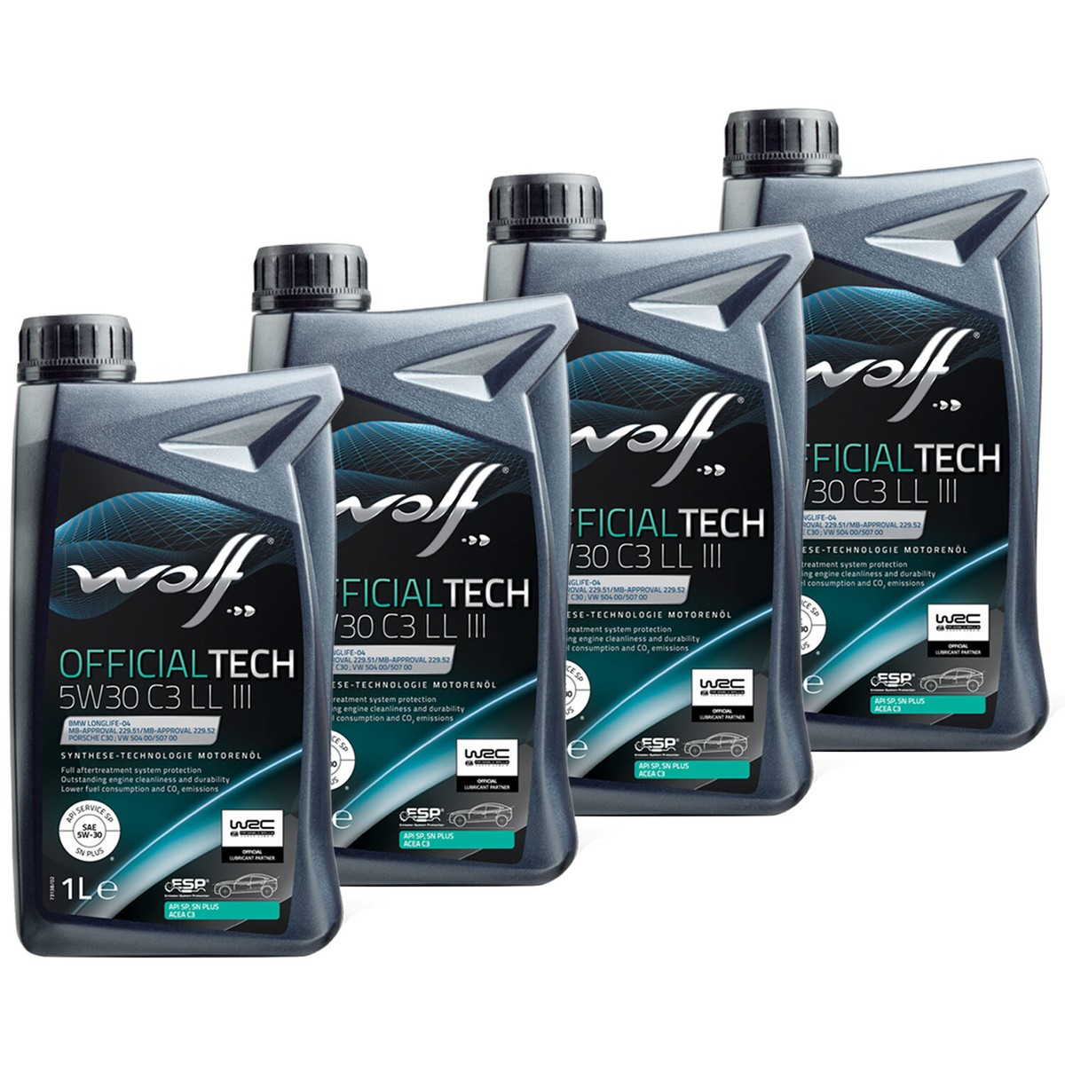 Motoröl WOLF OFFICIALTECH C3 LL III 65644 SAE 5W30 4 X 1 Liter für