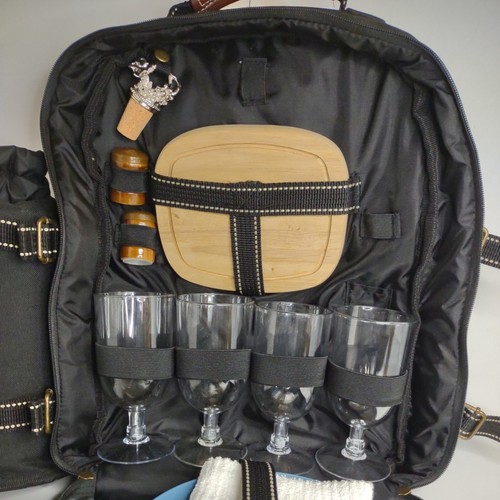 Nueva mochila de picnic at Ascot para 4, queso vino negro. N-G - Imagen 5 de 12