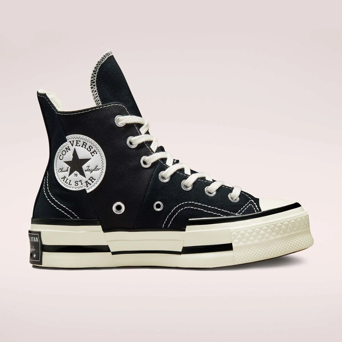 Converse Chuck 70 Plus Black White Men Unisex Casual Platform Shoes A00916C