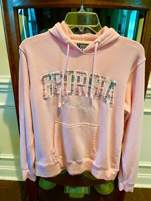 Georgia Bulldogs Ladies Junior Pink Hoodie Sweatshirt Large