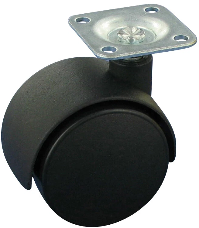 ROLLENTECHNIK VOM STEIN GMBH Satz 4x Möbelrolle Doppelrolle hartes Rad Ø2x 50X12 Platte 38x38