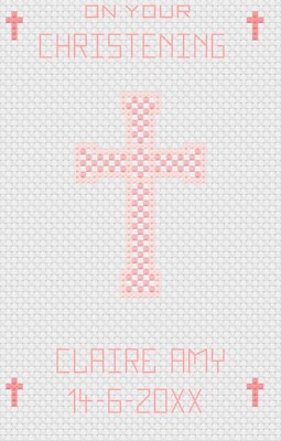 Christening Girl Cross Stitch Card Kit or Pattern - by Florashell