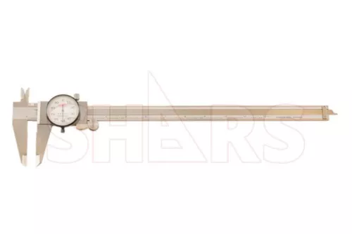 SHARS 12" Dial Caliper Shock Proof .001" Stainless Steel White Face NEW R}