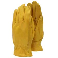 Town & Country Deluxe Premium Leather Gloves Yellow Tan Gardening Gloves 7/Small