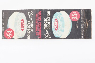 VANIS COMPANY Deodorant Historic Philadelphia Advertising Matchbook Cover 1920s