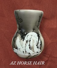 Wolves Navajo Etched Horse Hair Pottery By Artist Yellowhorse made in USA