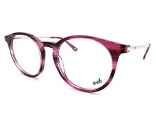 Web Brillengestell Rund mit Bügel Feder Purple Glitzer Gold 50mm RX WE5240 083