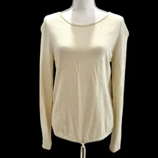 Marks And Spenser Women’s Ivory Cashmere Angora Blend Long Sleeve Sweater 12