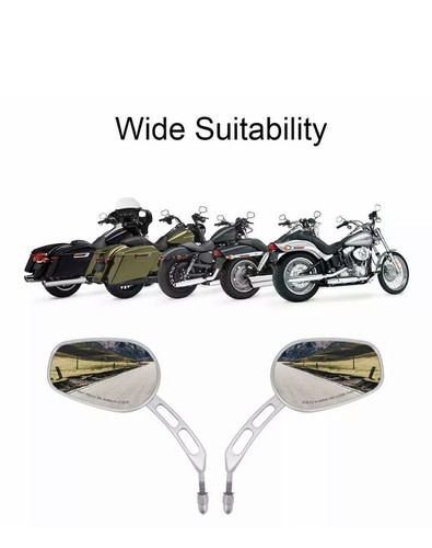 Side Mirrors for Harley Sportster Street Glide Electra Glide Softail Road Glide - Bild 5 von 8