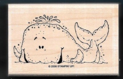 WHALE SPOUT BUBBLES Silly Design OCEAN SAND Sea Life STAMPIN' UP! RUBBER STAMP