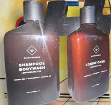 pair of Blind Barber Shampoo & Body Wash/ Conditioner Lemongrass Tea 12 oz Set