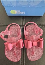 Jelly Sandals Girls Soft Sole Little Princess Open Toe Hibiscus Beach Bow