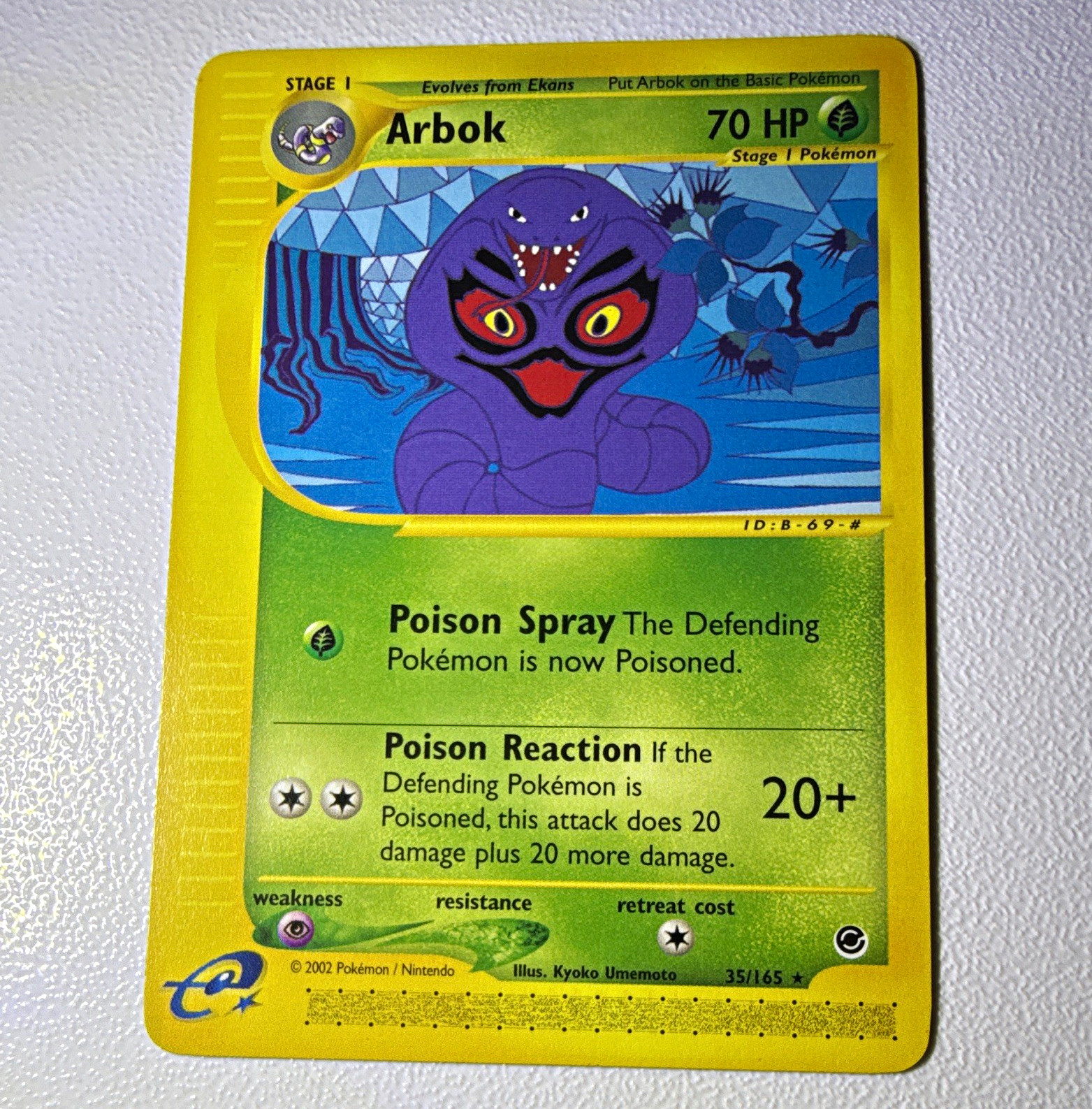The Pokémon Company Arbok 35/165 Expedition Base Set Rare 70 HP Stage 1 Regular