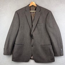 Lauren Ralph Lauren Mens Brown Houndstooth Wool Blazer Sport Coat Jacket 44R