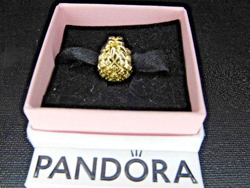 Authentic Pandora Golden Shine SPARKLING PINEAPPLE Charm 767904CCZ RETIRED
