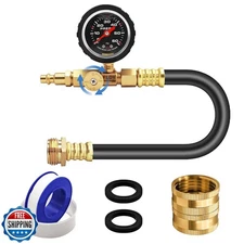 RV Winterizing Kit, 17inch RV Blowout Hose Adapter kit with Oil Pressure Gaug