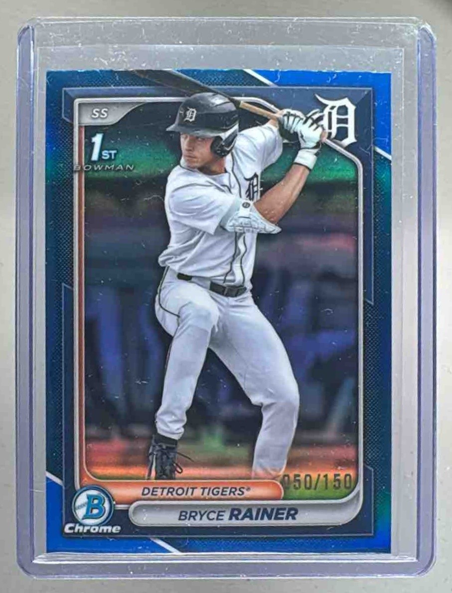 Bryce Rainer 2024 Bowman Draft #BDC-86 Blue Refractor Chrome 1st RC RC /150