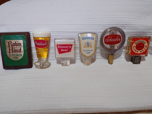 LT 6 Vtg Rare Beer Tap Handles Robin Hood Ortliebs Stoneys Innsbrau Ballantine