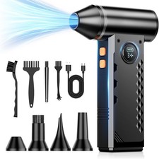 Compressed Air Duster, 150000RPM Electric Air Duster with LED Display Light...