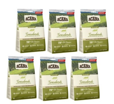 ACANA Grasslands Cat Trockenfutter mit Ente, Huhn Katzen in jedem Alter 6x340g