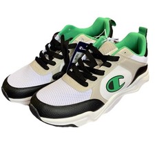 New champion mens sneakers White/black/gray/green Size:11