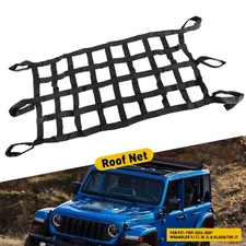 Fits Jeep Wrangler YJ TJ JK JL JT Mesh Cargo Net Roof Top Netting Hammock Black