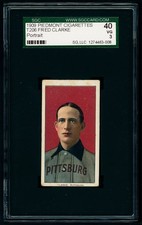 1909-11 T206 Piedmont Portrait - Fred Clarke (HOF) Partial Name on Top! SGC 3+ 1909-11 T206 Piedmont Portrait - Fred Clarke (HOF) Partial Name on Top! SGC 3+