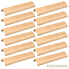 12 PCS Gold Finger Edge Pull, 300mm/11.8, Aluminum, Back Mount, Concealed Tab