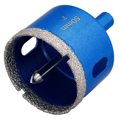 2 Inch (50mm) Brazed Diamond Hole Saw with Pilot Drill Bit for Tile Porcelain