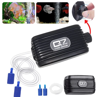Silent Aquarium Oxygen Pump Air Pump Fish Tank Twin Outlet Valve And Accessories