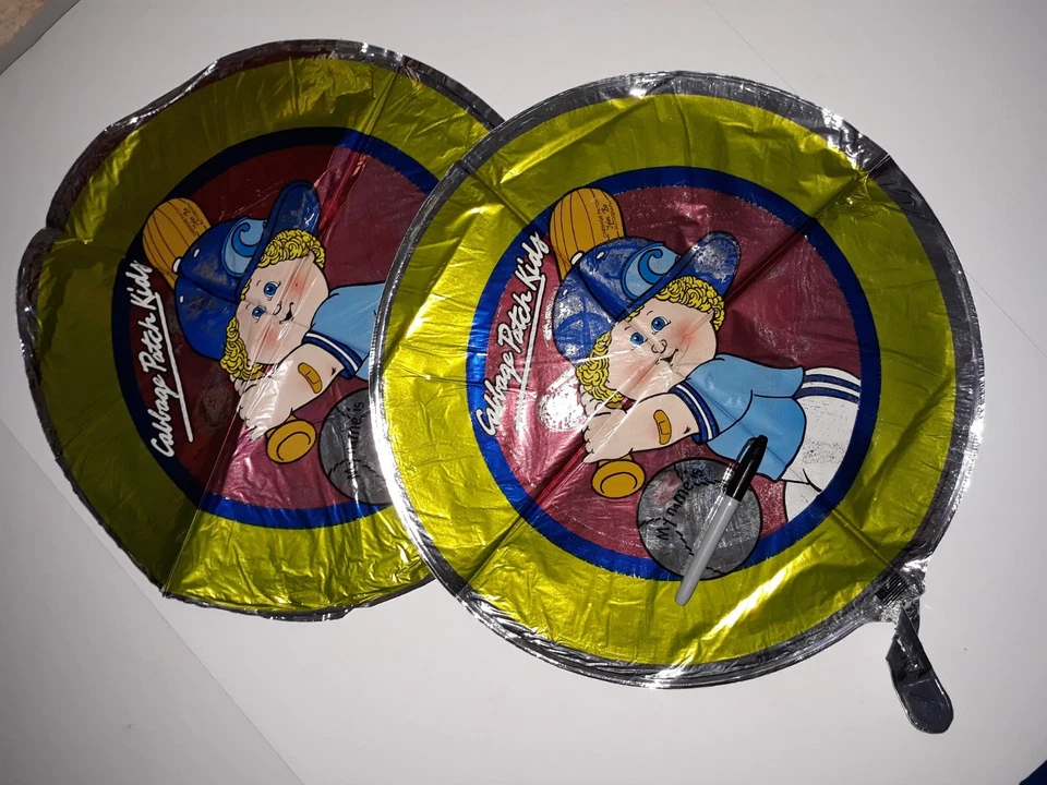 Globo de béisbol Mylar Cabbage Patch Kids "Mi nombre es vintage 1984 conjunto de 2 usados Foto 2 de 4