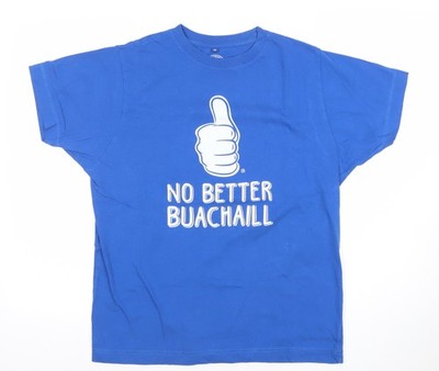 Hairybaby Herren T-Shirt blau M Grafik lustig Zitat Baumwolle