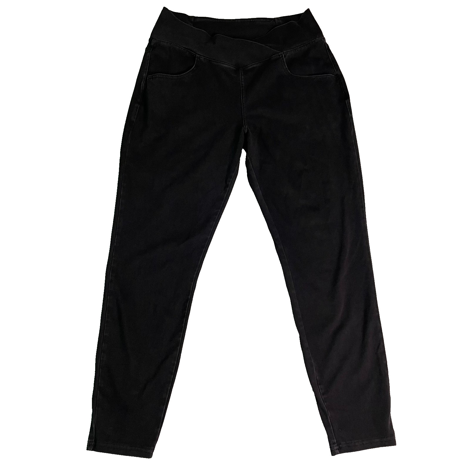 Halara Flex Criss Cross Waist 7/8 Length Jeggings Womens L Black Comfort Office