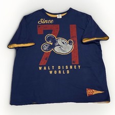 Vintage Mickey Mouse Double Sided Shirt 1971 Yellow  Blue Disney World Size XXL