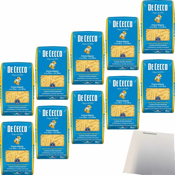 De Cecco Nudeln Penne Rigate N.41 10Er Pack 10X500G Packung Usy Block-image