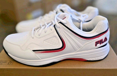 Fila Men s Rovello Evo Sneakers White/Red/Navy Sz 13 New