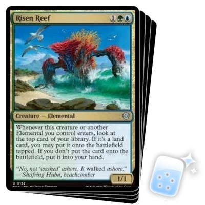 RISEN REEF X4 Lorwyn Eclipsed Commander Magic MTG MINT CARD