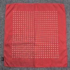 Chanel Silk Handkerchief Red Polka Dot Pocket Square Italy Scarf  Vintage 43 cm 