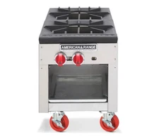 American Range ARSP-18-2 18" Heavy Duty 3-Ring Double Burner Stock Pot Stove