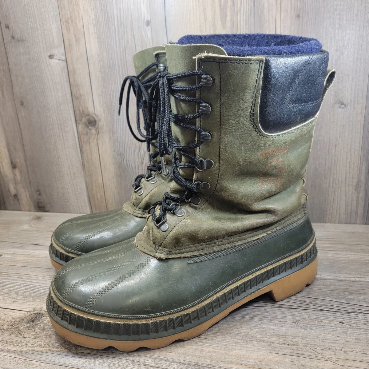 Sorel Snow Winter Boots Men\'s Size 10 Green Black Rubber Leather Lace Up Liner Sorel Lace Up Boots Green for Men for Sale | Shop New & Used  main image 3