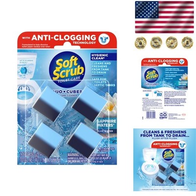 4-Count In-Tank Toilet Cleaner Duo-Cubes - Sapphire Waters Clean & Fresh Formula