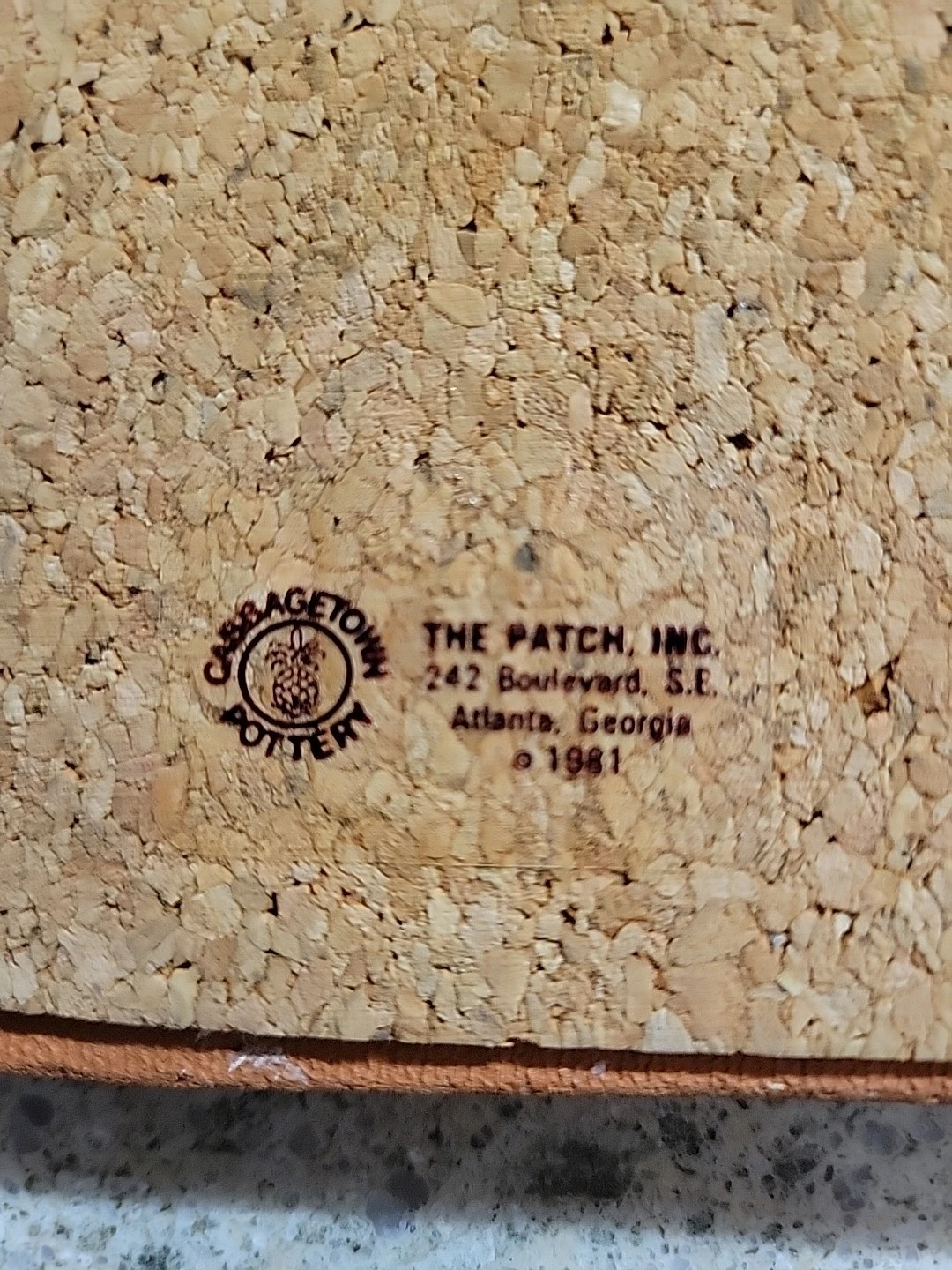 Vintage Cabbagetown Pottery TilebTrivet Floral Cork Back 6.5" Square - product detail image 3