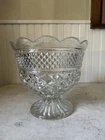 Anchor Hocking Wexford 8” Bowl Pedestal Heavy Compote Vase / Fruit Serving Bowl