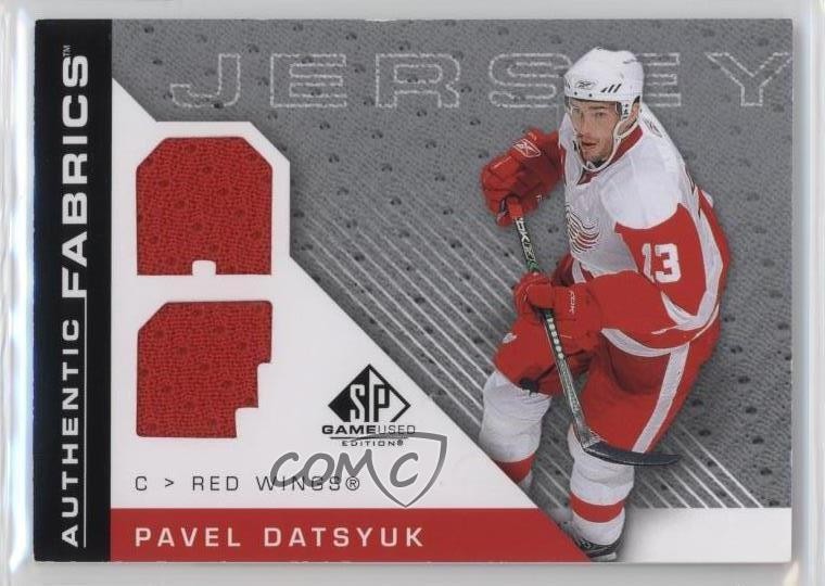 Pavel Datsyuk #AF-PD Hockey Cards 2007 SP Game Used Authentic Fabrics trading card — raw and PSA graded price guide